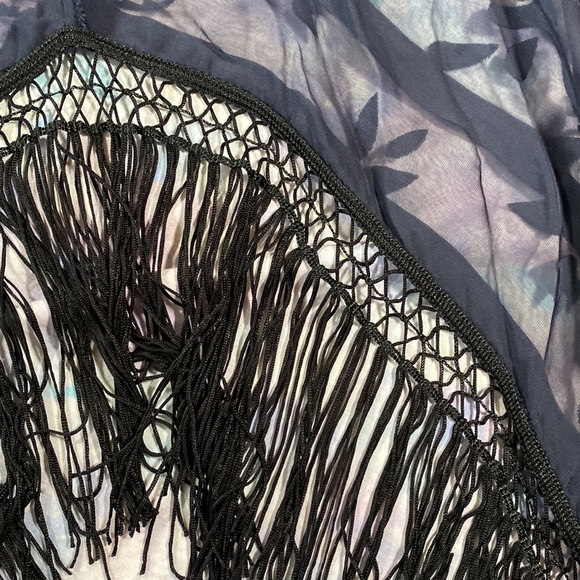 Ecote β’ Blue Velvet Fringe Kimono - Picture 10 of 15